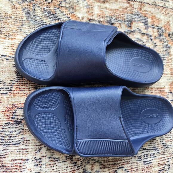 OOFOS Mens Ooahh Blue Slides Size 12 main image 6